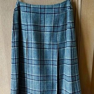 Vintage Burberry check pleated skirt XS S wool blue gray